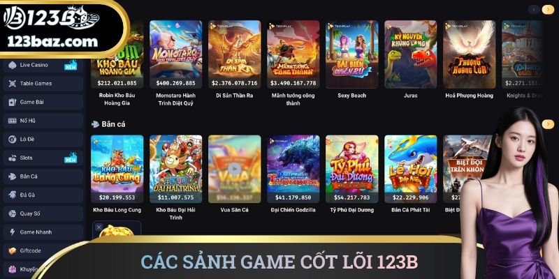 Các sảnh game cốt lõi 123B