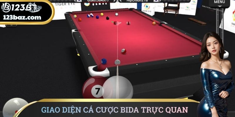 Giao diện cá cược bida trực quan